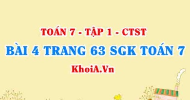 Bài 4 trang 63 SGK Toán 7 Chân trời sáng tạo tập 1